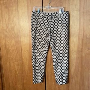 Whit House Black Market tan and brown print pants sz 6